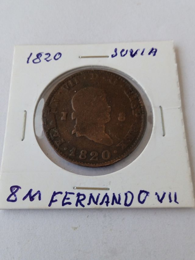 Moneda 8 Maravedís 1820 Juvia Fernando VII