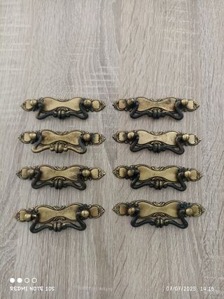 8 Tiradores cajones - Metal dorado