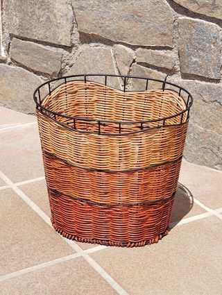 Cesta mimbre marrón-beige