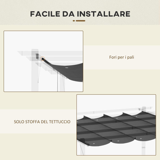 Tetto per Gazebo Pergola con 10 Fori di Drenaggio,