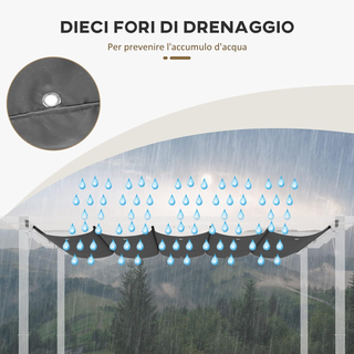 Tetto per Gazebo Pergola con 10 Fori di Drenaggio,