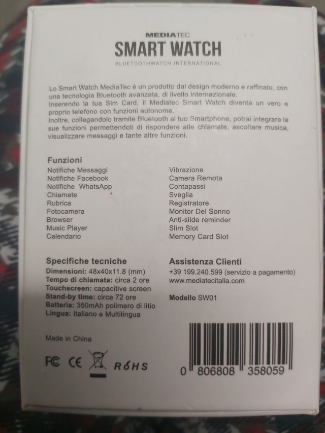 Smartwatch MediaTec SW01 nero