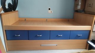 2 Camas infantil madera azul - 4 cajones