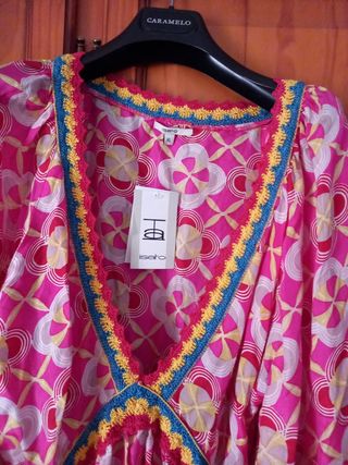 Camisola seda Isato rosa XL