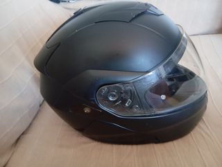 Casco moto modular negro mate