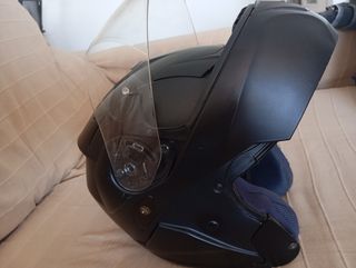 Casco moto modular negro mate