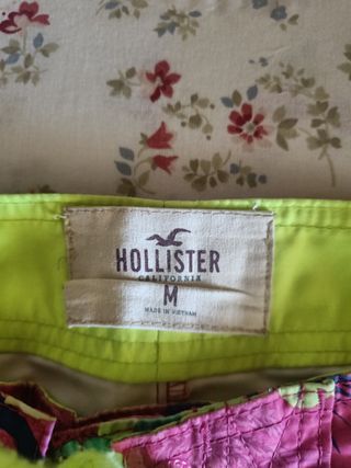Bañador Hollister M - Verde y Rosa