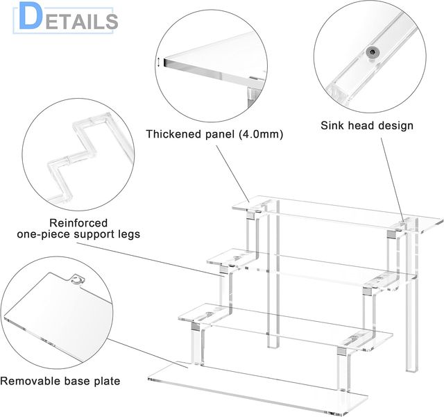 NUOVO - Scaffale acrilico a 4 livelli