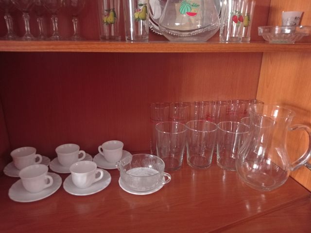 Juego café porcelana azul | Juego limonada cristal