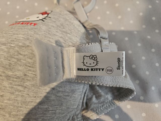 2 Sujetadores Hello Kitty - Gris y Blanco