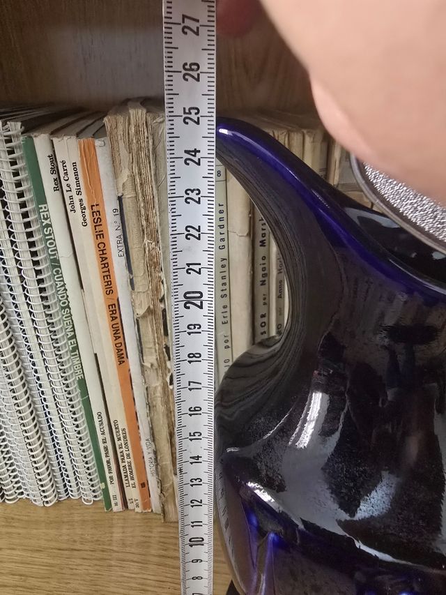 Jarra cerámica azul cobalto vintage clasica