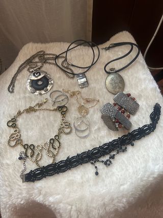 Lote de bisutería plata/negro