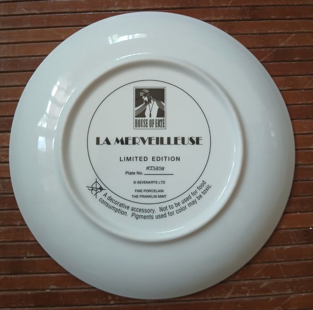 Plato porcelana. Edicion limitada House of Erté.