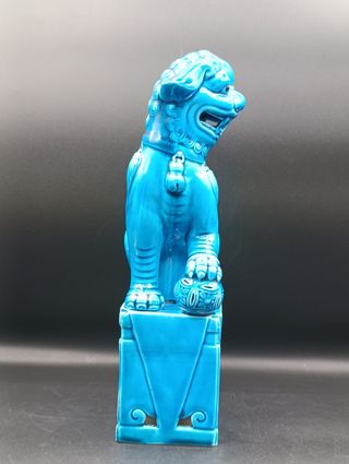 León Foo azul turquesa porcelana