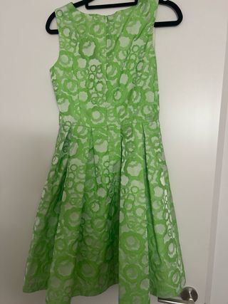 Vestido cóctel verde estampado Teria Yabar