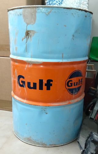 Bidón Gulf vintage
