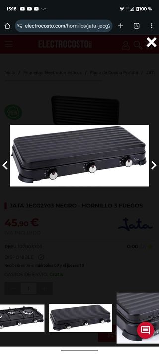 Hornillo Nuevo + bombona vacía + soporte bombona.