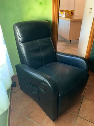 Sillón reclinable piel sintética negro