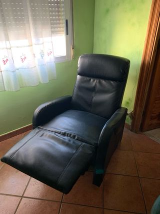 Sillón reclinable piel sintética negro