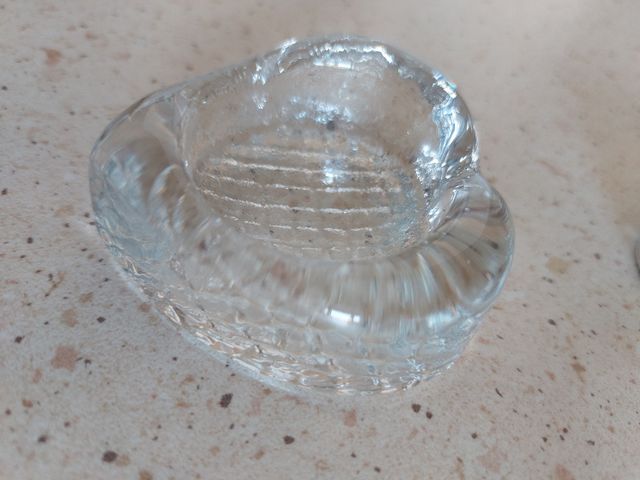 2 Portavelas corazón y trebol de cristal