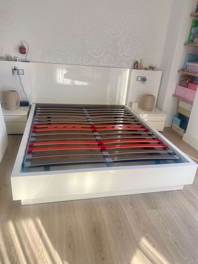 Cama blanca 150cm - Moderna 