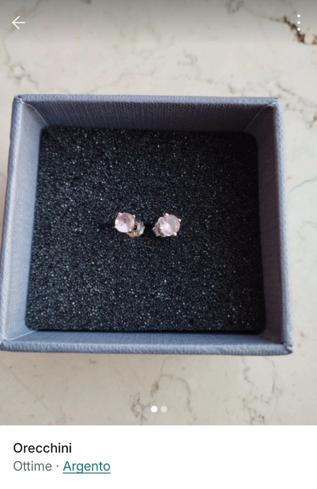 Orecchini Argento Rosa