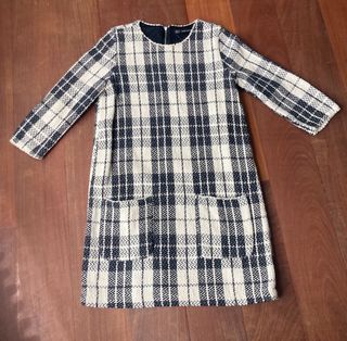 Vestido Zara Trafaluc M blanco-negro