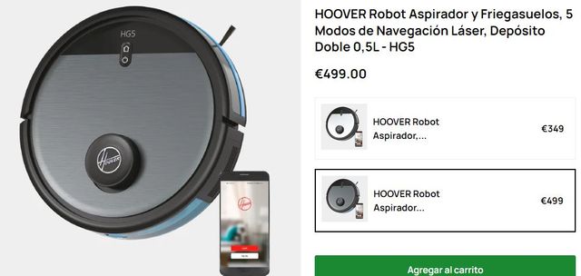 Aspirador Hoover HG5 - Robot (NUEVO) 65% Descuento