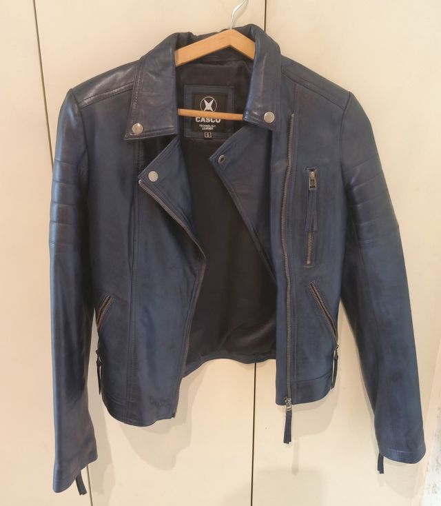 Chaqueta cuero CASCO azul talla S