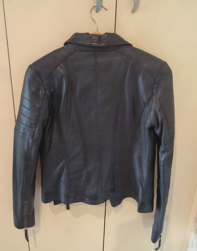 Chaqueta cuero CASCO azul talla S