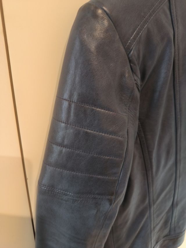 Chaqueta cuero CASCO azul talla S