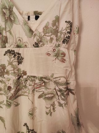 Vestito floreale verde e bianco tg S