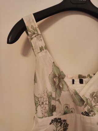 Vestito floreale verde e bianco tg S