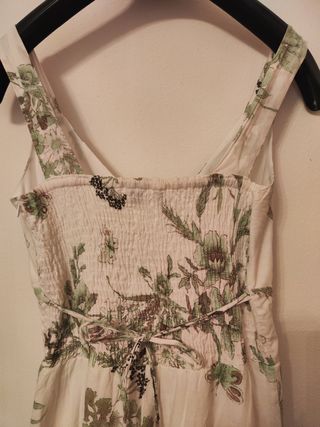 Vestito floreale verde e bianco tg S