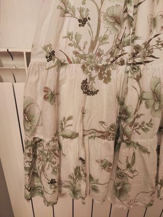 Vestito floreale verde e bianco tg S