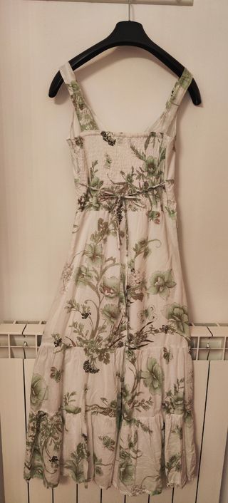 Vestito floreale verde e bianco tg S