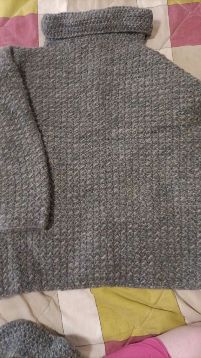 Chaqueta lana gris artesanal + gorro