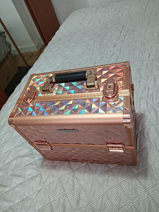 Maletín maquillaje SONGMICS rosa-dorado