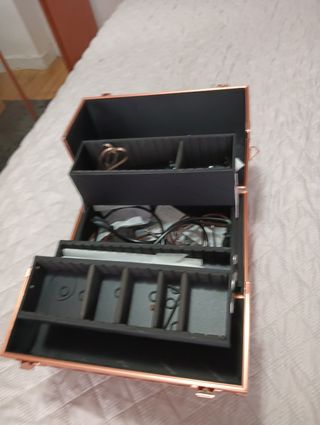 Maletín maquillaje SONGMICS rosa-dorado