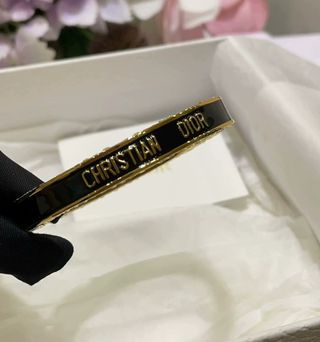 Pulsera Dior Mujer Negro Dorado cristal