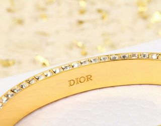 Pulsera Dior Mujer Negro Dorado cristal