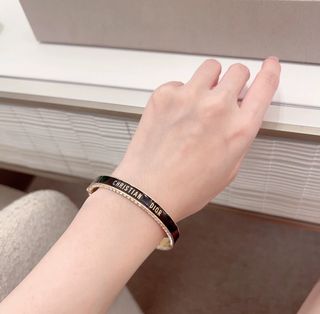 Pulsera Dior Mujer Negro Dorado cristal