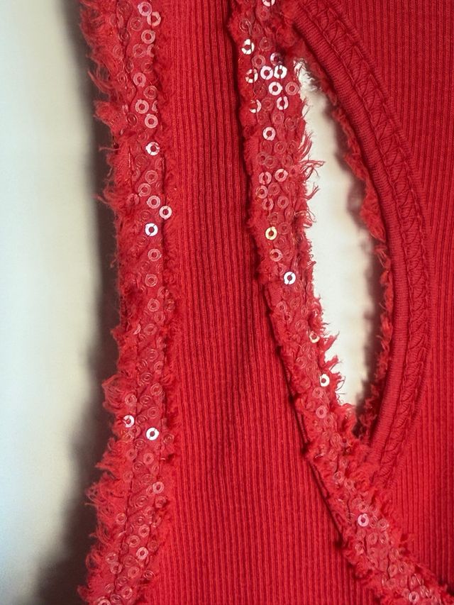 Canotta Freshness rossa paillettes