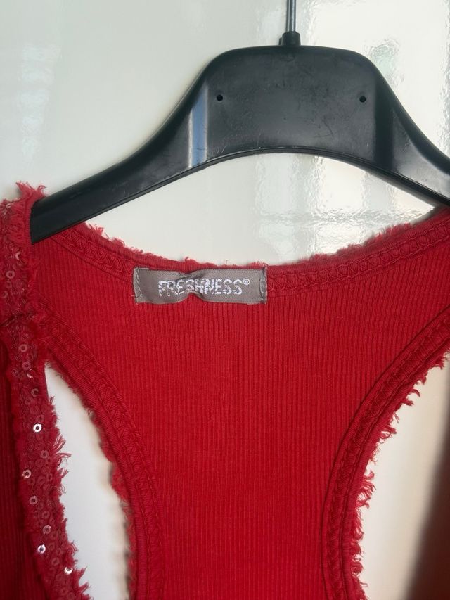 Canotta Freshness rossa paillettes