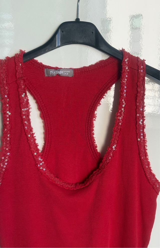 Canotta Freshness rossa paillettes