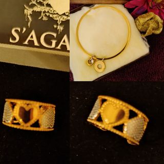 STROILI SET ANELLO e BRACCIALE CUORI 