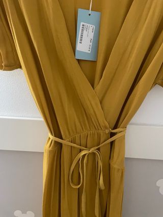 Vestido corto mostaza - Talla S