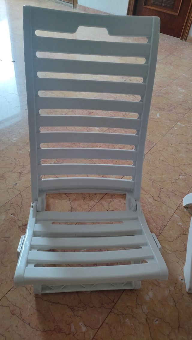Silla playa plegable blanca