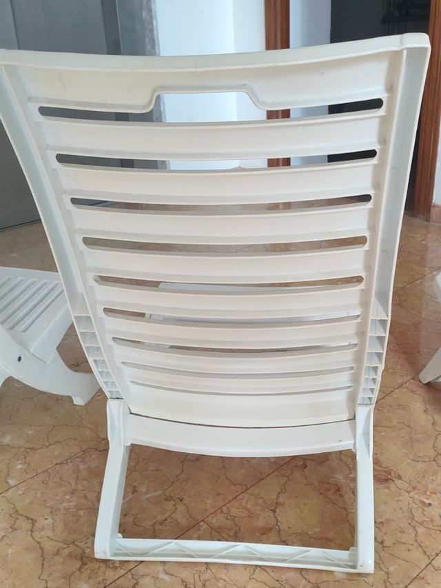 Silla playa plegable blanca