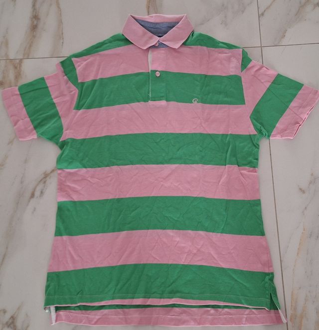 Polo Uomo Cotton & Silk Verde Rosa